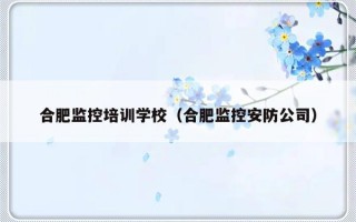 合肥监控培训学校（合肥监控安防公司）