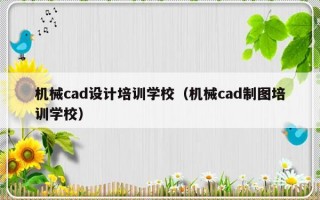 机械cad设计培训学校（机械cad制图培训学校）