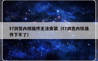 t7浏览内核插件无法安装（t7浏览内核插件下不了）