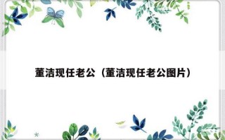 董洁现任老公（董洁现任老公图片）