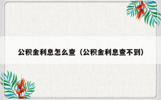 公积金利息怎么查（公积金利息查不到）