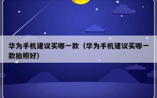 华为手机建议买哪一款（华为手机建议买哪一款拍照好）