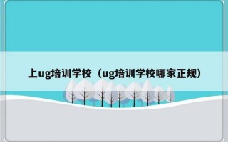 上ug培训学校（ug培训学校哪家正规）