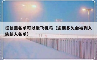 征信黑名单可以坐飞机吗（逾期多久会被列入失信人名单）