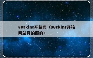 88skins开箱网（88skins开箱网站真的假的）