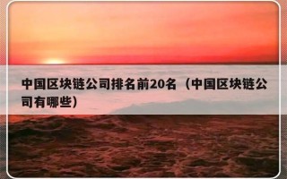 中国区块链公司排名前20名（中国区块链公司有哪些）