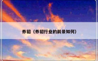 养貂（养貂行业的前景如何）