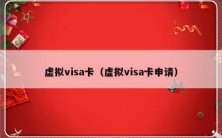 虚拟visa卡（虚拟visa卡申请）