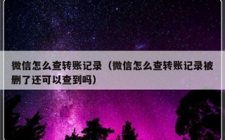 微信怎么查转账记录（微信怎么查转账记录被删了还可以查到吗）