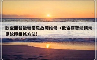 欧宝丽智能锁常见故障维修（欧宝丽智能锁常见故障维修方法）