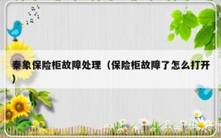 秦象保险柜故障处理（保险柜故障了怎么打开）