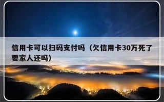 信用卡可以扫码支付吗（欠信用卡30万死了要家人还吗）