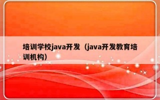 培训学校java开发（java开发教育培训机构）