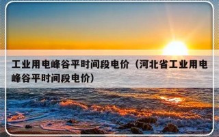 工业用电峰谷平时间段电价（河北省工业用电峰谷平时间段电价）