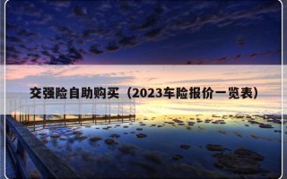 交强险自助购买（2023车险报价一览表）