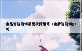 金品智智能锁常见故障维修（金牌智能锁g20）