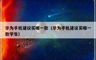 华为手机建议买哪一款（华为手机建议买哪一款学生）