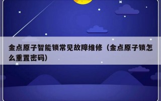 金点原子智能锁常见故障维修（金点原子锁怎么重置密码）