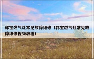 韩宝燃气灶常见故障维修（韩宝燃气灶常见故障维修视频教程）