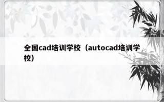 全国cad培训学校（autocad培训学校）