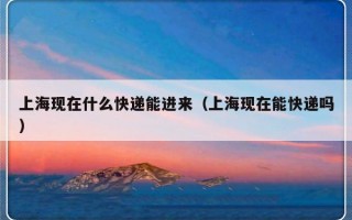 上海现在什么快递能进来（上海现在能快递吗）