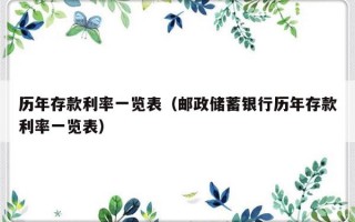 历年存款利率一览表（邮政储蓄银行历年存款利率一览表）