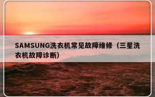 SAMSUNG洗衣机常见故障维修（三星洗衣机故障诊断）