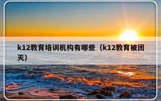 k12教育培训机构有哪些（k12教育被团灭）