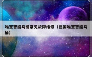 唯宝智能马桶常见故障维修（德国唯宝智能马桶）