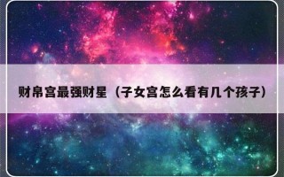 财帛宫最强财星（子女宫怎么看有几个孩子）