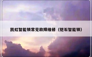 凯虹智能锁常见故障维修（铠石智能锁）