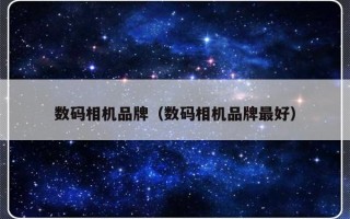 数码相机品牌（数码相机品牌最好）
