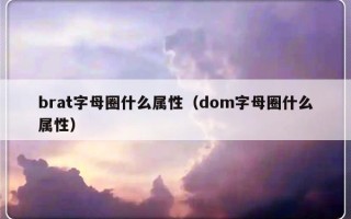 brat字母圈什么属性（dom字母圈什么属性）