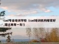 cad专业培训学校（cad培训机构哪家好,错过再等一年!）