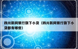 四川新网银行旗下小贷（四川新网银行旗下小贷都有哪些）