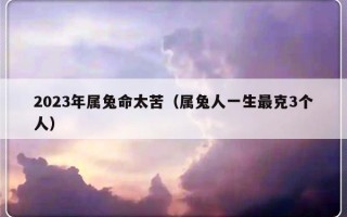 2023年属兔命太苦（属兔人一生最克3个人）