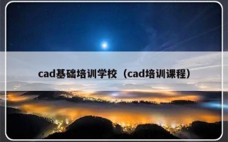 cad基础培训学校（cad培训课程）