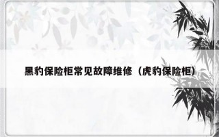 黑豹保险柜常见故障维修（虎豹保险柜）