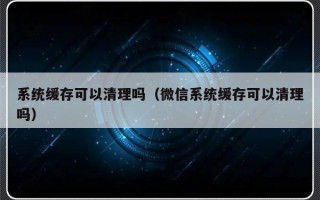 系统缓存可以清理吗（微信系统缓存可以清理吗）