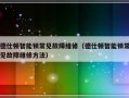 德仕顿智能锁常见故障维修（德仕顿智能锁常见故障维修方法）