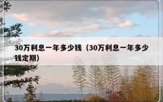 30万利息一年多少钱（30万利息一年多少钱定期）