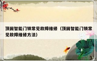 顶固智能门锁常见故障维修（顶固智能门锁常见故障维修方法）