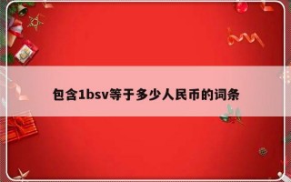 包含1bsv等于多少人民币的词条