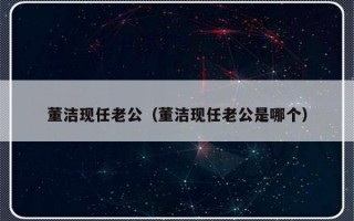 董洁现任老公（董洁现任老公是哪个）