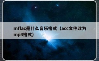 mflac是什么音乐格式（acc文件改为mp3格式）