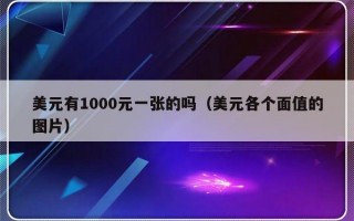 美元有1000元一张的吗（美元各个面值的图片）