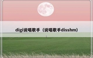 digi说唱歌手（说唱歌手disshm）