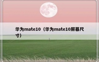 华为mate10（华为mate10屏幕尺寸）