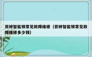 芸婷智能锁常见故障维修（芸婷智能锁常见故障维修多少钱）