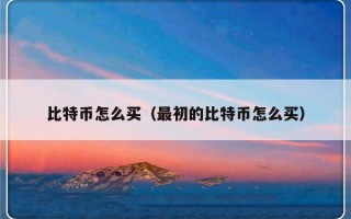 比特币怎么买（最初的比特币怎么买）